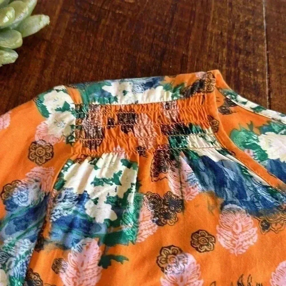 Crosby. | Orange & Blue Floral Print Blouse - Picture 3 of 5